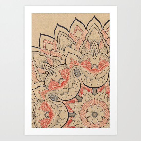 Floral Textile Art Print