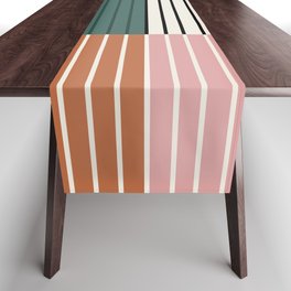 Color Block Line Abstract V Table Runner