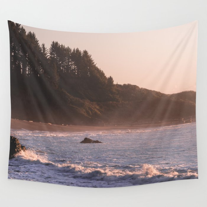 Pacific Ocean Sunset Wall Tapestry
