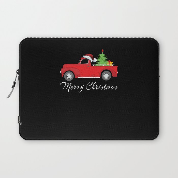 Merry December 2021 Tree Snow Christmas Truck Laptop Sleeve