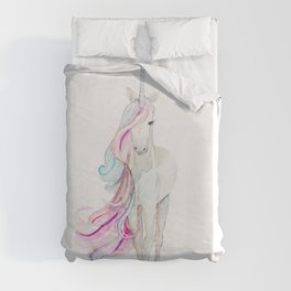 Watercolor Unicorn Duvet Cover