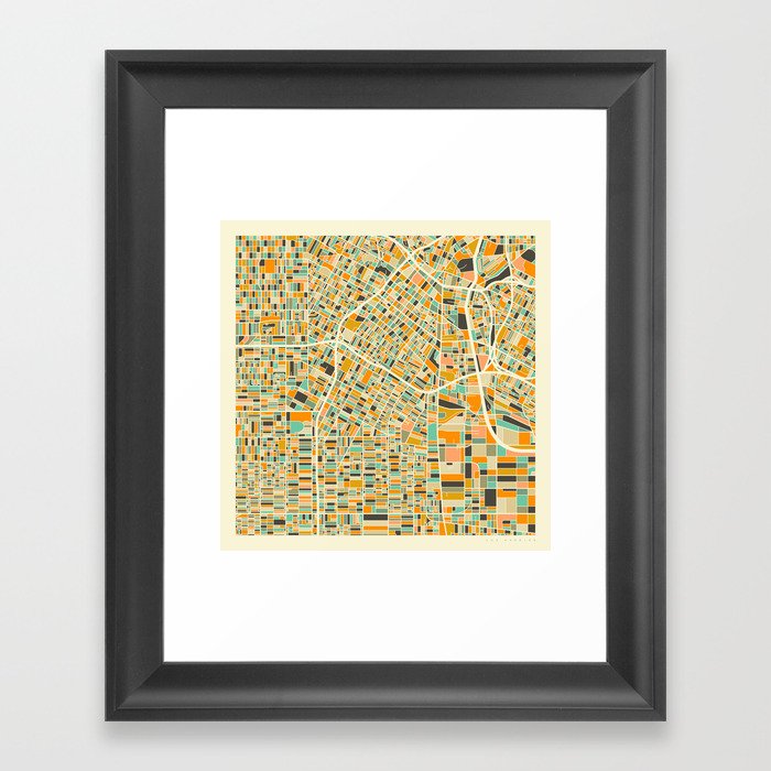 Los Angeles Map Framed Art Print