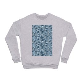 Off White Bold Tiger Stripes Pattern on Blue Pairs To 2020 Color of the Year Chinese Porcelain Crewneck Sweatshirt