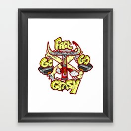 go fast go GRAZY ( vintage folding bicycle tribute - bull angry sketch handdrawn italian logo )  Framed Art Print