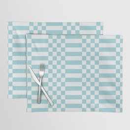 Checkered Stripes pattern blue Placemat