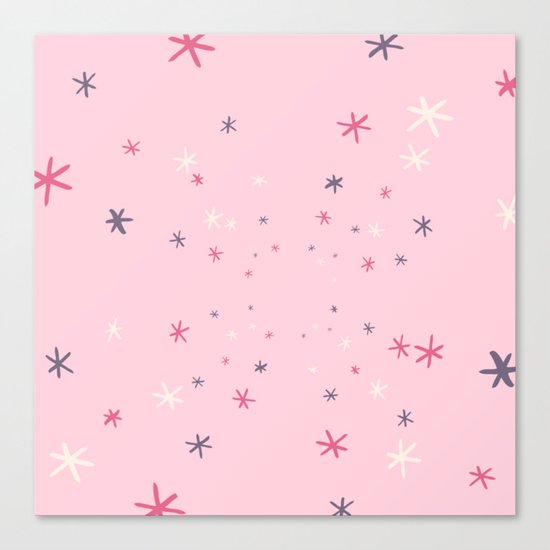 Pink Decorative Design with Stars to Infinity Canvas Print