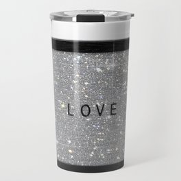 Love Typography Glitter Board Travel Mug