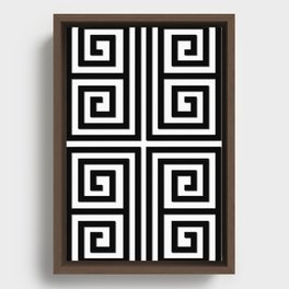 Greek Rug Pattern Framed Canvas