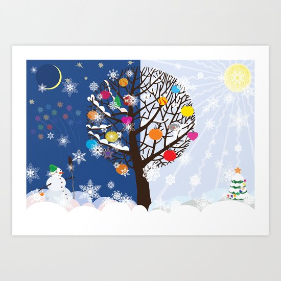 "Seasons" Happy New Year Art Print