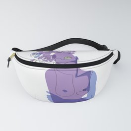 Lilac Beauty / Purple, blue and green naked woman with flowers / Explicit Design Fanny Pack