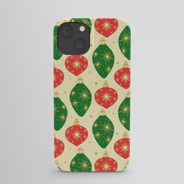Vintage Christmas Ornaments Baubles Red Green iPhone Case