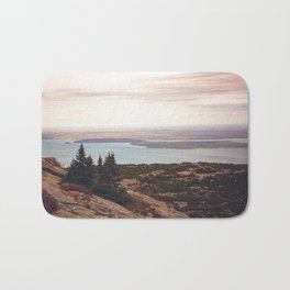 Wild and Free x Sunset over Acadia Bath Mat | Rusticart, Cabindecor, Nature, Acadiapark, Cadillacmountain, Mountains, Landscape, Rustic, Color, Forest 