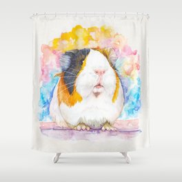 The watercolor guinea pig Shower Curtain
