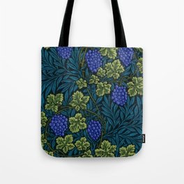 William Morris blue - purple vine textile pattern 19th century grapes and grapevine print for duvet, curtains, pillows, and home and wall decor Tote Bag