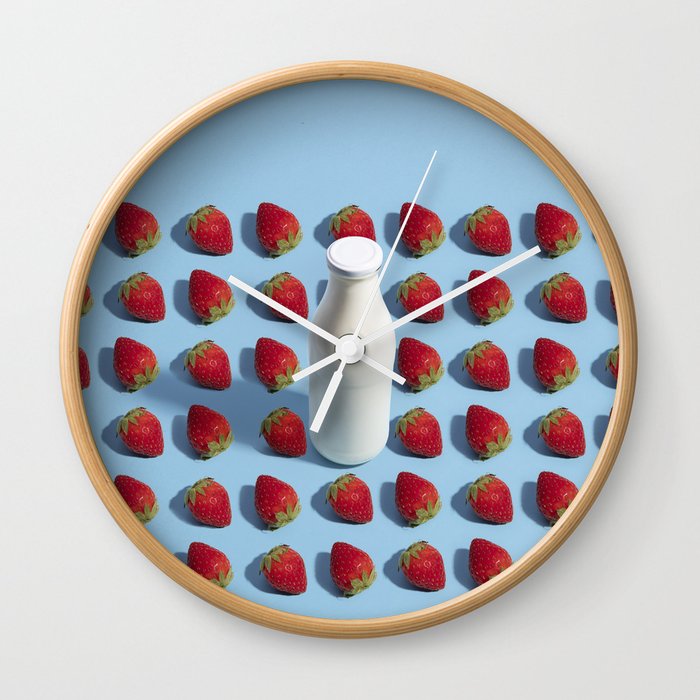 Strawberry milkshake Wall Clock
