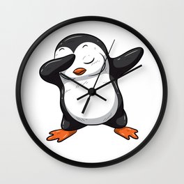 Dabbing Penguin Shirt Funny Cute Dab Penguins Gift Wall Clock
