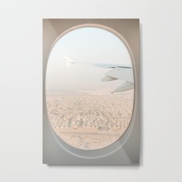 Pastel Plane Window View Photo | Summer Holiday Dubai Air Art Print | Adventure Travel Photography Metal Print | Photo, Color, Holiday, Summer, Colors, Pastel, Wanderlust, City, Airport, Digital 