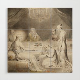 William Blake -  Christ in the house of Martha and Mary Wood Wall Art