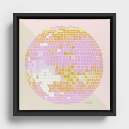 Disco Ball – Peach Framed Canvas