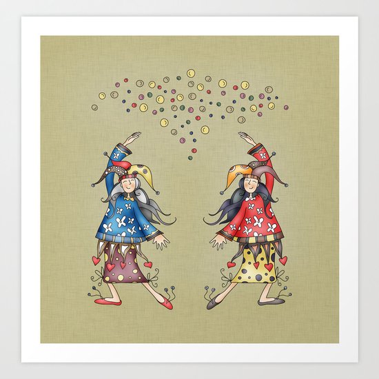 Lady Jokers Art Print