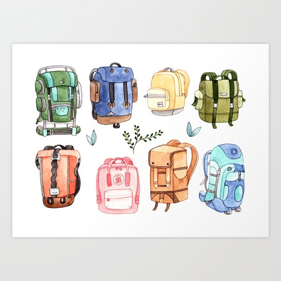 Backpacks Art Print