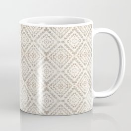 White Farmhouse Rustic Vintage Geometric Moroccan Fabric Style Coffee Mug