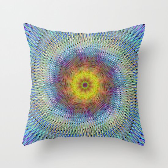 Psychedelic spiral Throw Pillow