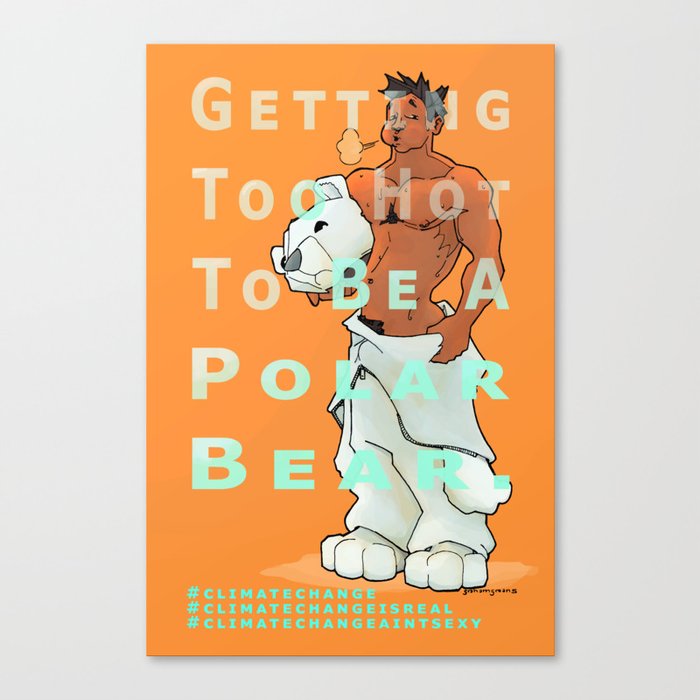 "Getting Too Hot To Be A Polar Bear." Canvas Print