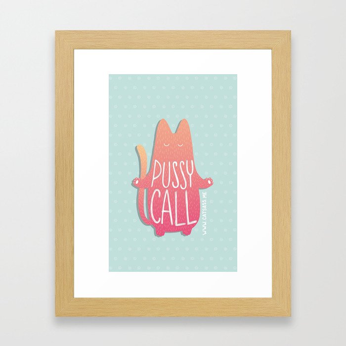 Pussy call phone case Framed Art Print