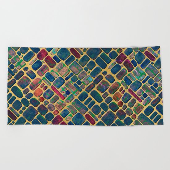 Abstract Tile Mosaic 2 Beach Towel