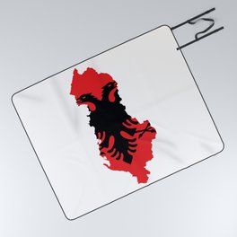 Flag Map of Albania Picnic Blanket