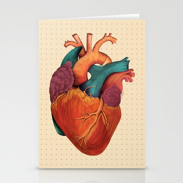 Anatomical Human Heart - Textbook Color Stationery Cards