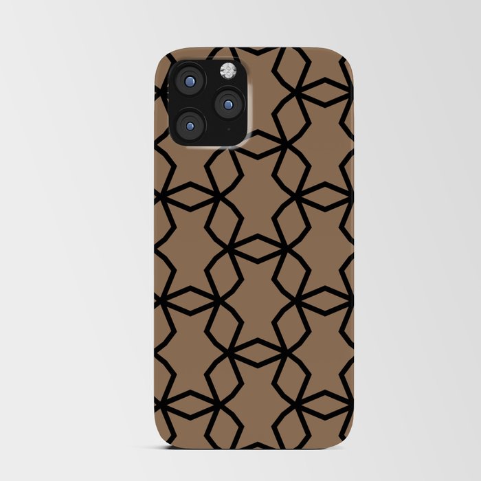 Black and Brown Abstract Geometric Shape Mosaic Pattern Pairs Dulux 2022 Popular Colour Spiced Honey iPhone Card Case