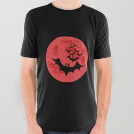 Vampire Bats Against The Red Moon All Over Graphic Tee