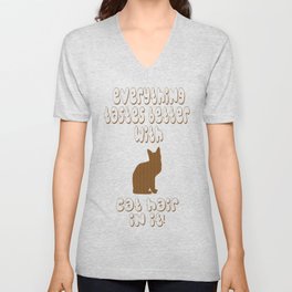 Everything Tastes Better With Cat Hair In It! V Neck T Shirt