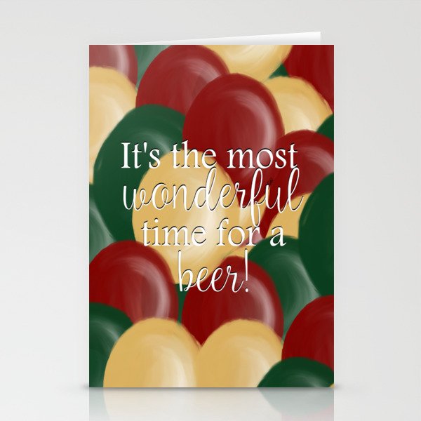 It’s The Most Wonderful Time For A Beer Stationery Cards | Drawing, Digital, Christmas, Ornaments, Beer, Gifts-for-him, Man-gifts, Manly-gifts, Beer-gifts, Beer-mug