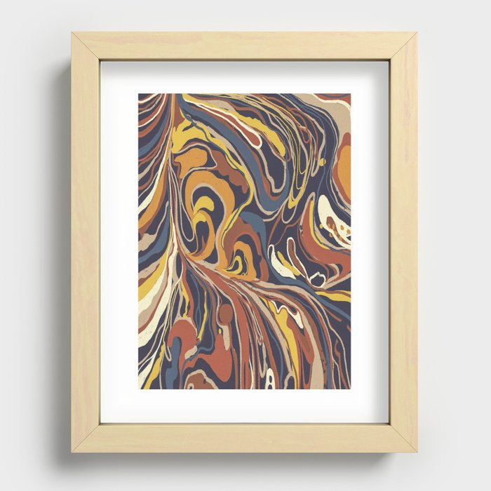 Retro marble #3 Recessed Framed Print