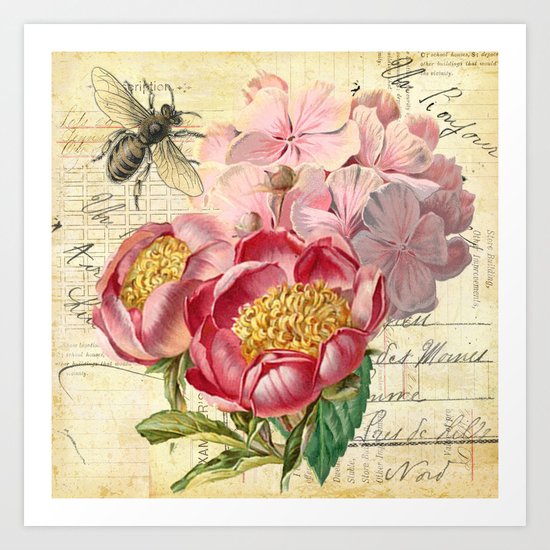 Vintage Flowers #20 Art Print