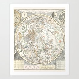 Star map of the Southern Starry Sky Art Print