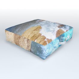 Cliff, Rocks and Amazing Ocean. Outdoor Floor Cushion