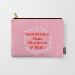 Christmas Time Mitsletoe & Wine Carry-All Pouch