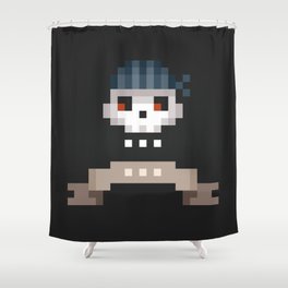 Pixel Skull Shower Curtain