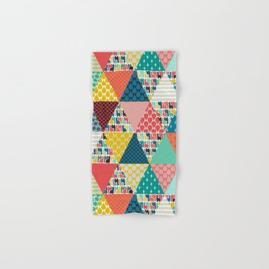 llama geo triangles Hand & Bath Towel