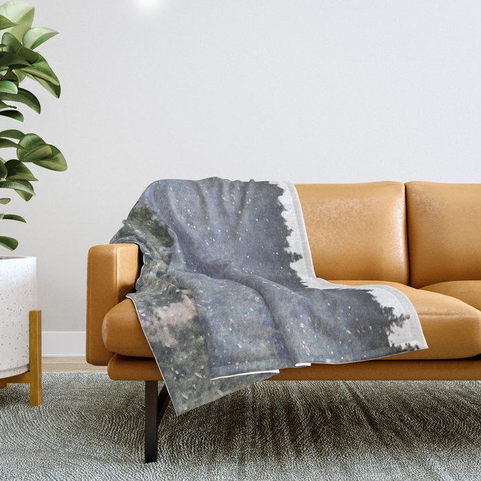 Scottish Highlands Snow Shower in I Art and Afterglow Throw Blanket