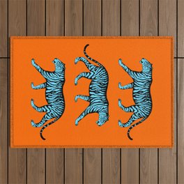 Tigers (Orange and Blue) Outdoor Rug
