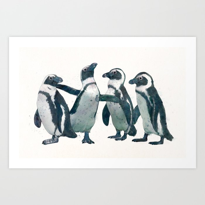 penguin party Art Print