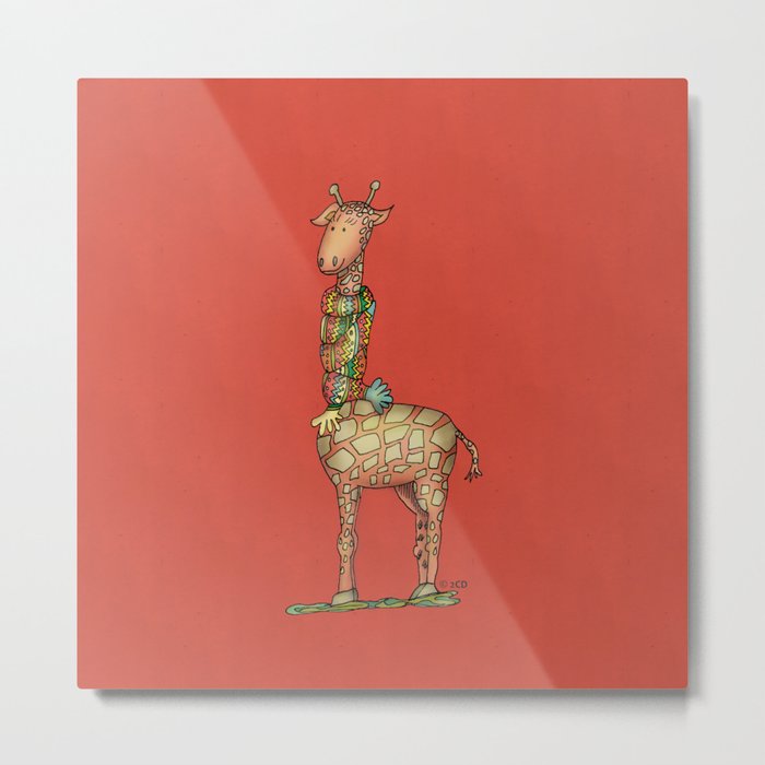 Cleo Giraffe Metal Print
