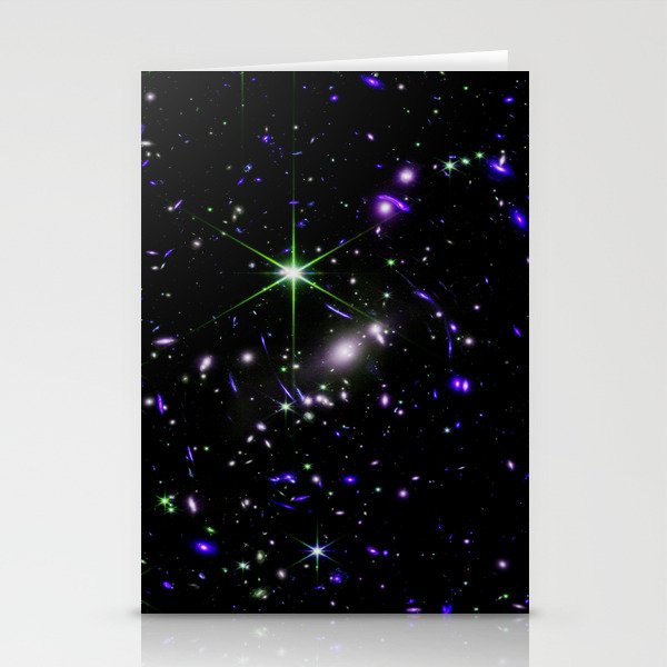 Galaxies of the Universe indigo blue green Stationery Cards