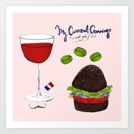My Current Cravings in French Art Print
