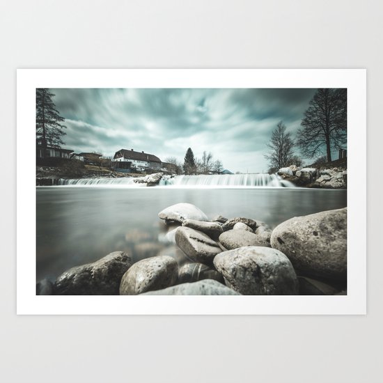 Waterfall on Sora river, Medvode Art Print